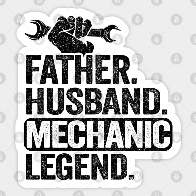 Father Husband Mechanic Legend Funny Mechanic Sticker by Kuehni